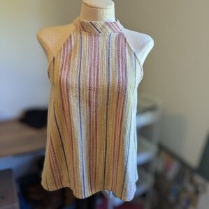 Anthropologie W5 Womens Striped Woven Halter Tank‎ Medium Boho Festival